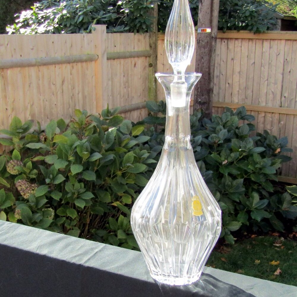 Vintage Imperlux German 24% Lead Crystal Decanter | MCM Barware | Wedding Gift